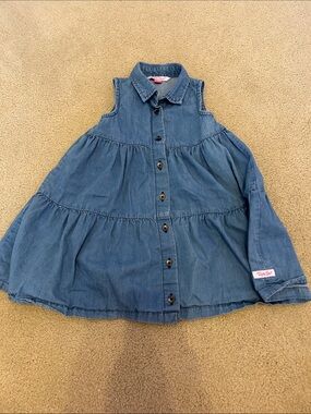 Ruffle Butts Chambray Collared Button Shirt - Light Blue